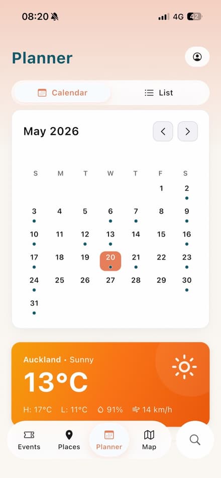 Weekend planner calendar